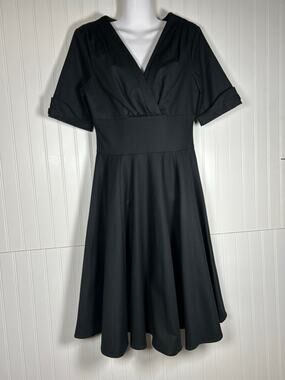 J. Peterman Women’s Size 4 cotton spanx Black short sleeve fit & flares Dress